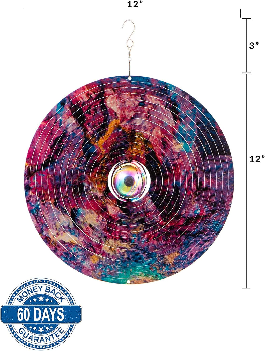 Galaxy Wind Spinners for Yard and Garden, Metal Ornaments for Garden Décor, Outdoor Wind Spinner, Galaxy Gifts, Outdoor Decoration, 12 inch Wall Décor by ISEO