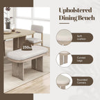 Harper & Bright Designs Dining Table and Chairs Set, 6-Piece Solid Wood Dining Room Set with Bench, Modern Farmhouse Kitchen Furniture for Family Gatherings, Natural
