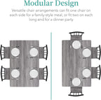 Best Choice Products 5-Piece Metal and Wood Indoor Modern Rectangular Dining Table Furniture Set for Kitchen, Dining Room, Dinette, Breakfast Nook w/ 4 Chairs - Gray