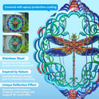 Dragonfly Wind Spinners Dragonfly Gifts for Women/Men 12 inch 3D Stainless Steel Hanging Wind Spinner Metal Wind Catchers Kinetic Sculpture for Indoor/Outdoor Decor, Yard Art, Garden Decorations