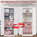 AQY Metal Pantry Cabinet with Doors & Shelves, 61” Tall White Kitchen Storage Cabinet, Freestanding Pantry Organizer for Kitchen, Living Room, Garage, Adjustable Shelves, Heavy-Duty Steel Storage Cabi