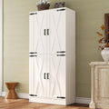 Unikito 71" Tall Kitchen Pantry Storage Cabinet with Farmhouse Barn Doors | Storage Drawer, Adjustable Shelves, Wooden Freestanding Cupboard, Versatile for Kitchen, Dining Room, Bathroom, Utility Room