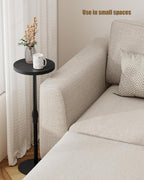 TUTOTAK Tall Round Side Table, Small End Table, Drink Table, Pedestal Side Table, livingroom, Black TB01BK096