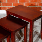Nesting Table Set of 3, Cherry, Compact and Space-Saving Design, Great for Small Apartments, Use as Coffee Table, End Table, or Nightstand, Durable and Stylish