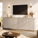 SICOTAS Buffet Cabinet with Storage Accent Sideboard with 3 Doors Modern 46.6" Wide Credenza Fluted Buffet Table Media Console Cabinet Entryway Cabinets for Living Room Kitchen Dining Room Hallway