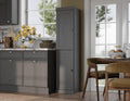 Palace Imports Solid Wood Pantry Cabinet - Tall Narrow Storage Cabinet with Shaker Doors - 16.5" W x 71.5" H - Gray, Kitchen Cupboard, Adjustable Shelves, 100% Eco-Friendly Wood, Modular