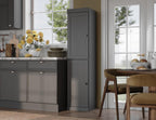 Palace Imports Solid Wood Pantry Cabinet - Tall Narrow Storage Cabinet with Shaker Doors - 16.5" W x 71.5" H - Gray, Kitchen Cupboard, Adjustable Shelves, 100% Eco-Friendly Wood, Modular