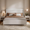 Garvee King Size Bed Frame,Upholstered Platform Bed with Wingback Headboard