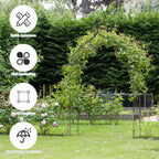 GOFLAME Metal Garden Arch, Rose Garden Arbor for Various Climbing Plant, Outdoor Lawn Backyard, Gothic Style Arch Stand Wedding Party Ceremony Decoration