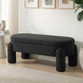 Upholstered Storage Ottoman Bench,45.1" Modern Bench,Large Sherpa Ottoman with Storage and Seating,End of Bed Bench,for Entryway, Hallway, Living Room,Bedroom (Black)