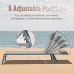 Domi Patio Chaise Lounge Set of 3, Aluminum Lounge Chairs with 5 Adjustable Positions, Outdoor Chaise Lounge for Pool, Deck, Garden, Backyard, Sunbathing, Khaki