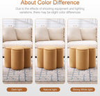 Zesthouse Flower Pouf Ottoman Foot Rest, Velvet Fabric Poofy Ottoman Footstool for Couch Sofa, Modern Living Room Stool Seat for Under Entry Table, Cute Square Vanity Stool for Bedroom Dorm, Camel