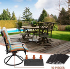 Tondiamo Patio Chair Spring Plates Black Swivel Rocker Fiberglass Spring Plates Replacement Parts for Universal Outdoor Patio Furniture, 5 x 2.5 x 0.25 Inch(Black,10 Pieces)