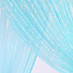Blue Iridescent Backdrop Curtain for Party: 10ftx10ft Sequin Background for Mermaid Wedding Birthday Decorations