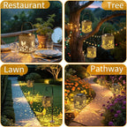 2 Pack Bronze Solar Lights Outdoor Waterproof Decorative - Gifts for Women Mom Grandma, Hummingbird Garden Decor for Yard, Patio,Backyard, Porch , Garden (Hummingbird)