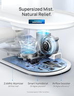 Dreo Humidifiers for Bedroom, Top Fill 4L Smart Cool Mist Humidifier with Oil Diffuser, Cartridge, Nightlight, 36H Runtime, Quiet Ultrasonic Humidifiers for Home, Baby Nursery, Plants, Office, HM311S