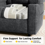 Pipishell Power Recliner Chair for Adults, One-Touch Synchronized Reclining, Oeko-TEX Chenille Fabric Electric Recliner with Remote USB Ports, Cup Holder & Side Pockets, for Living Room & Bedroom
