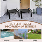 Outdoor Footstools All Weather Ottomans Solid Steel Frame Footrest Seat Side Table Black