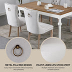 OVENTA Modern Tufted Upholstered Dining Chairs Set of 6, Beige Linen Dining Room Chair with Solid Wood Legs, Sillas de Comedor, Kitchen Chairs (Beige, Linen Set of 6)
