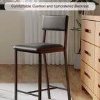 IDEALHOUSE Dining Chairs Set of 2 Upholstered PU Dining Chairs Curved Backrest, Modern Dining Room Chairs Kitchen Chairs with 26IN Metal Legs and Sturdy H-Frame for Home, Bar 330lbs Capacity