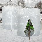 WILLBOND 2 Pcs 79 x 95 Inches Rounded Top Plant Covers Freeze Protection for Winter Cylindrical Frost Cloths Shrub Frost Covers with Zipper Drawstring for Shrub Bush Fruit Tree Potted