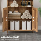 Homhedy Farmhouse Bathroom Storage Cabinet with 2 Doors, Toilet Paper Cabinet with Adjustable Shelf, Small Bathroom Cabinet for Kitchen/Laundry/Living Room, 11.8 x 23.6 x 31.5 Inches, Rustic Walnut