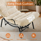 HOOOWOOO Cozy Rocking Chair,Chaise Lounge Chair Indoor,Accent Chair with Ottoman for Bedroom,Living Room,Office(Cloud Velvet Beige)