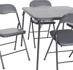 Flash Furniture Madison 5-Piece Folding Card Table and Chair Set, Gray | Portable, Indoor/Outdoor, Event Table and Chairs