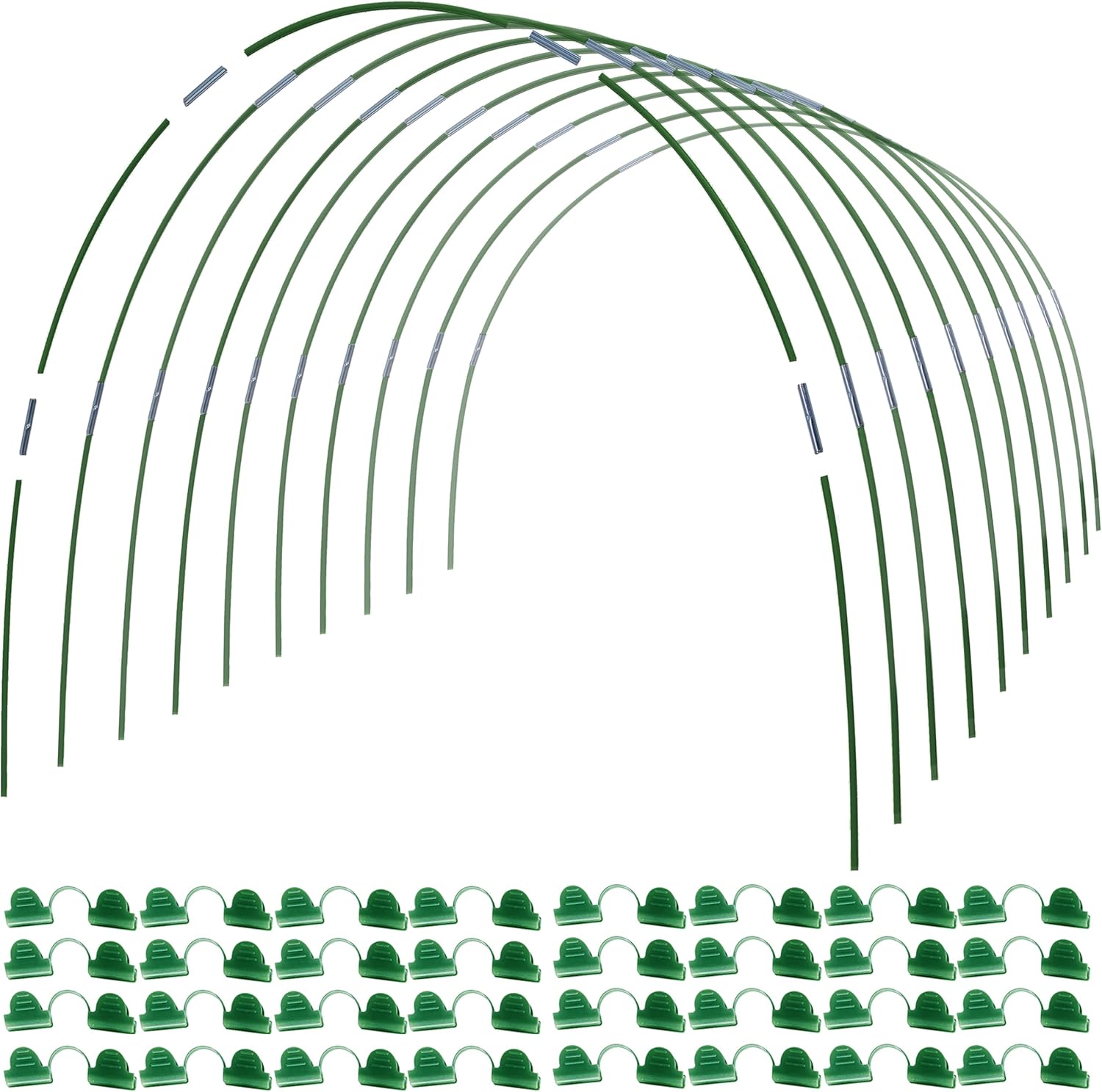 MAXPACE Greenhouse Hoops for DIY 2.8ft or Wider Grow Tunnel, Rust-Free Fiberglass Support Hoops Frame for Garden Fabric, DIY Plant Support Garden Stakes, Gardening Supplies, 50pcs