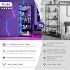 Dystler Glass Display Cabinet with Doors and RGB LED Lights