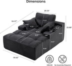 50" Oversized Chaise Lounge Chair Indoor, Plush Faux Fur Cloud Sofa Couch with Pillows, No Assembly Deep Seat Reading Chair Bed, Cozy Floor Couch for Living Room or Bedroom