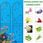 6 Pack Metal Garden Trellis 86.7" Tall Outdoor Climbing Plant Support for Roses, Flowers, Rustproof Durable Black Galvanized Tube, Lawn Garden Fence Decor Screen, 86.7" H