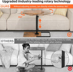 TV Tray Table for Couch - Adjustable Height & 360°Swivel Panel Design，Larger Metal and Wooden Base to Prevent Slipping，Sofa Armrest Tray Table for Eating Laptop Couch Bed Dinner or Small Space