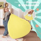 HABUTWAY 2FT Bean Bag Chair,Giant Bean Bag Chairs for Teens Adults,Big Bean Bags with Memory Foam Filled, Large Beanbag Chairs with Soft Corduroy Cover-Yellow