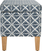 HomePop 36" Decorative Storage Bench - Blue Geometric Pattern