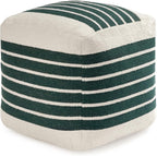 Anji Mountain Artisan Crafted Cotton Blend Pouf Ottoman | Versatile Floor Seating & Footstool for Living Room | Modern Boho Home Décor Accent | Filled Pouffe | Soft & Fluffy Ottoman Pouf, Lightweight, Decorative Floor Pouf Seating for Bedroom & Home