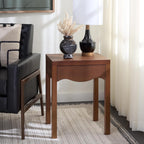 SAFAVIEH Home Collection - Kannie Dark Oak Accent Table, 1 Drawer Side Table, Scalloped Apron Detail, Fully Assembled (ACC6614A)