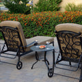 Darlee Santa Monica 3 Pc Cast Aluminum Chaise Lounge Set w/ 24 Inch Table & in Antique Bronze/Sesame