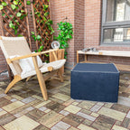 Outdoor Ottoman 20x20x14 Inches Outdoor Square Ottomans for Patio Modern Lightweight Foam Stuffed Pouf Outdoor Footstool Footrest (Navy Blue)