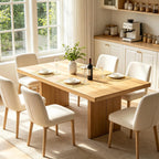 Dining Table for 4-12 People, Modern Wood Kitchen Table with Storage Cabinets, Dining Room Table for Kitchen Living Room Apartment, Space Saving Rectangle Table.