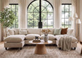 Iroomy Modular Sectional Sofa, U Shaped Chenille Cloud Couch Deep Comfy Seat, 6-Seater Sofas Couches for Living Room, Beige