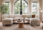 Iroomy Modular Sectional Sofa, U Shaped Chenille Cloud Couch Deep Comfy Seat, 6-Seater Sofas Couches for Living Room, Beige