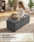 SONGMICS Storage Ottoman,ULOM511GN01 | Buttons Decoration, Non-Slip Foot Pads, 661.4 lb Load Capacity, Slate Gray, MACEO Collection ULOM511GN01