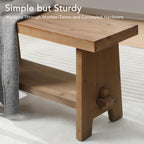 HOKYHOKY Solid Wood Entryway Bench - 39.4" Farmhouse Long Storage Bench, Rustic Narrow Bench Seat for Indoor, Entryway, Dining Room, Living Room and Hallway, Brown