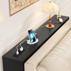 FAVOOSTY 39.4" Sofa Table Behind Couch Table Skinny Narrow Console Table for Living Room Hallway Entryway Entry Accent Table with Storage for Entrance Entry Way Small Space, Black