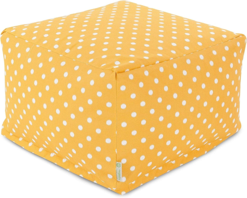 Majestic Home Goods Ikat Dot Ottoman, Large, Citrus