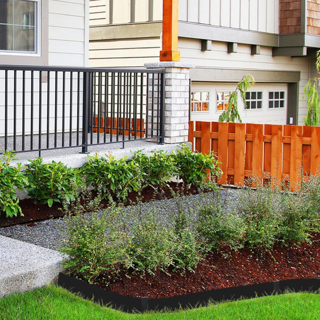 Hugeleaf Metal Landscape Edging, 40” L x 6.5” H Metal Edging for Landscaping with 11Pcs Stakes, Metal Garden Edging Pack of 10 (33 Feet Total Length)
