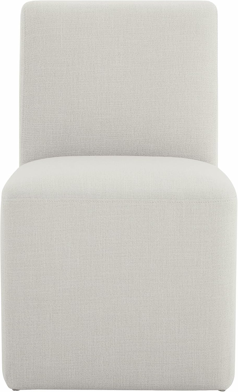 CHITA Dining Chairs with Casters Set of 4, Fully Assembled, Linen | FSC Certified Upholstered Armless Modern Rolling Dining Chairs with Rollers for Bedroom Reading Room Living Room
