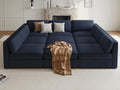 Oversized Cloud Sleeper Couch 9 Seater Modular Sectional Sofa Blue | Modern Chenille Wide Deep Seat Sofa Bed, Comfy Luxury Couches for Living Room, Bedroom, Apartment, No Tool Assembly