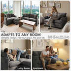 52'' Loveseat Sofa with Ottoman,Cloud Sofa Couch for Living Room | 27" Deep Seat & 2 Pillows, Modern Comfy Chenille Small Couch for Small Spaces, Apartment, Studio, Bedroom, Living Room